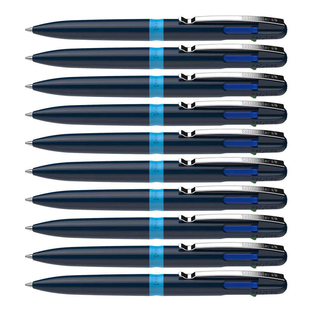 Take 4 Multi 4- Colour Ballpoint Pens M, Box of 10 units - Blue - Image 8